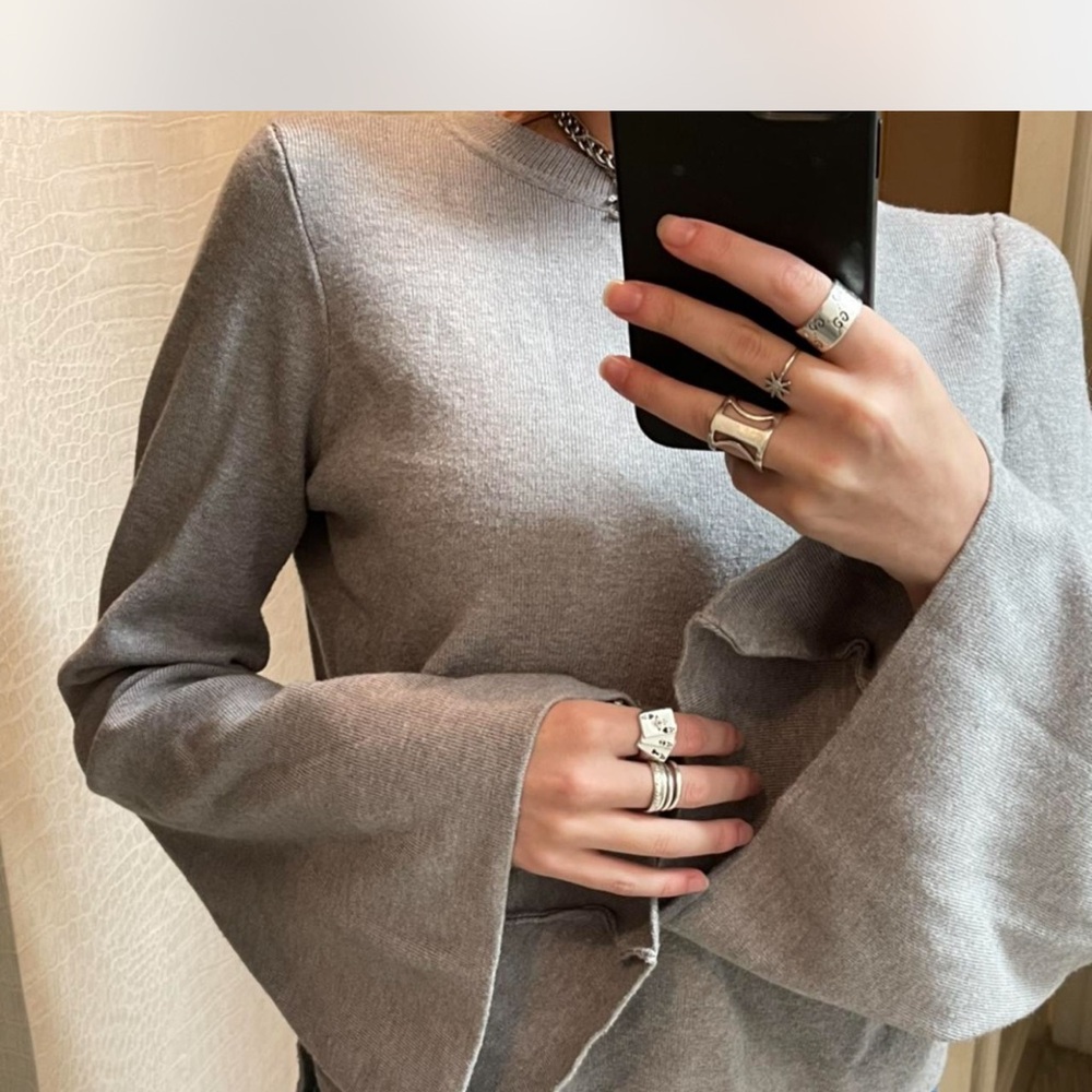 Olivaceous Heather Gray Ribbed Knit Top